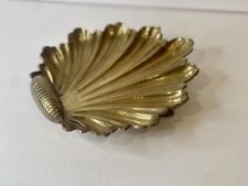 Vintage Large Brass Shell Dish 7 X 7 | Vintage Shell Decor | Brass Decoration picture