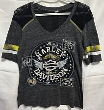 Harley Davidson Dark Gray Vintage Vneck Shirt picture