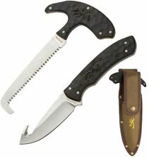 Browning Primal Combo Fixed Knife 8Cr13MoV Steel Blade Black Polymer Handle picture