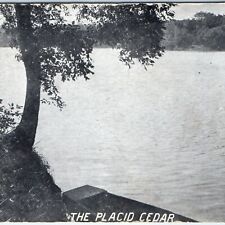 c1900s UDB Waterloo, IA The Placid Cedar River Boat Photo Litho Postcard A62 picture