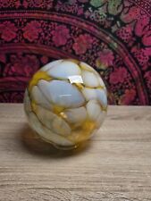 Blown GATHERING Art Glass Dated 2006 Florence Oregon Coast yellow/blue/white picture