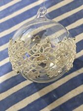 Silvestri Vintage Iridescent Glass Bulb Hanging Ornament Victorian Style Lace picture