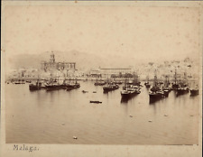 Spain, Malaga, the Port, ca.1870, vintage albumin print vintage print, legend picture
