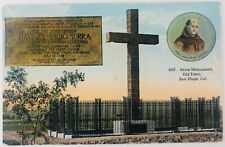 Vintage San Diego California CA Serra Monument Old Town Postcard 1924 picture