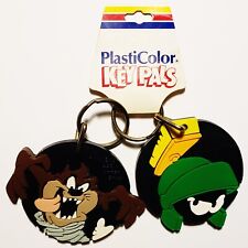Lot of 2 VTG 1995 PlastiColor Key Pals Looney Tunes Marvin Martian Taz Keychains picture
