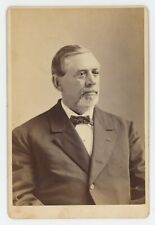 Antique c1880s Cabinet Card Handsome Man Beard Sweet Message on Back New York picture