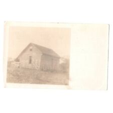 RPPC Barn Fence Tree Antique Postcard Unposted Farm Agriculture Building Wood picture