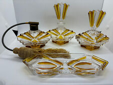 Stunning Art Deco Four Piece Glass Dressing Table Set picture