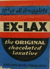 Vintage matchbook cover Ex-lax the original chocolated laxative unshucked D picture
