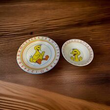 Vintage Sesame Street Big Bird Porcelain Bowl & Plate JMP 90's picture
