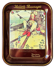 Norman Rockwell April Fool's Day Metal Tray Lasser's Beverages Sat Eve Post 1945 picture