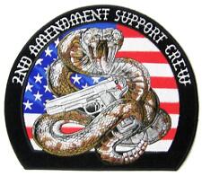 large JUMBO 2ND AMENDMENT RATTLE SNAKE GUN BACK PATCH #098 EMBROIDERED 9 IN NEW picture