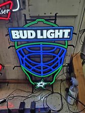Budweiser Bud Light Dallas Stars NHL Hockey Led Light Up Bar Sign Garage New picture