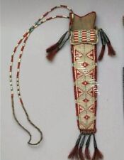 Old Indian Beaded Style Knife Cover Native American Leather Knife Sheath picture