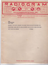 RADIOGRAM- WORLD WIDE WIRELESS: RCA COMMUNICATIONS, INC. Circa 1933 picture