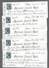 5 Albany New York Bank Checks 1878 picture
