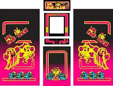 Fits Ms PacMan Arcade Side Art Kickplate Marquee CPO Bezel 6 Pc Set High Quality picture