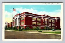 Fremont NE-Nebraska, Junior High School, Antique Vintage c1943 Souvenir Postcard picture