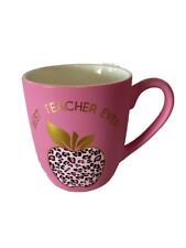 Sheffield BEST TEACHER EVER Pink Apple Leopard Print Mug picture