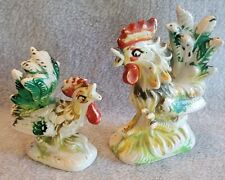 Vintage Flighting Rooster Ceramic Salt and Pepper Shakers picture
