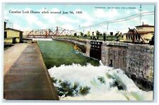 1910 Canadian Lock Disaster Which Occurred June 9th Sault Ste. Marie MI Postcard picture