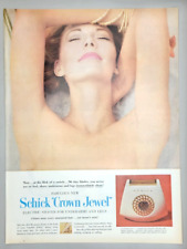 1960 Schick Crown Jewel Shaver Clean Relaxed Resting Woman Underarms Legs 60's picture