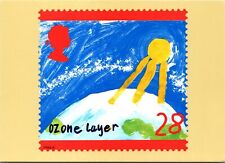 CONTINENTAL SIZE POSTCARD THE GREEN ISSUE (OZONE LAYER) 28c STAMP 1992 ENGLAND picture