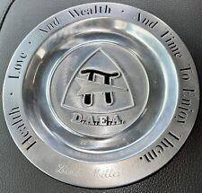 Vintage D.A.E.A. Pi Pewter Plate Health Love And Wealth And Time To Enjoy Them picture