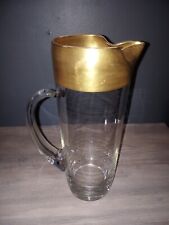 Vintage Retro MCM Dorothy Thorpe 22K Gold Rimmed Pitcher Beautiful  picture