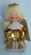 NOS GOLD ADORNED KITSCHY ANGEL VTG CHRISTMAS TREE TOPPER Tie On or Craft With  picture