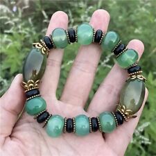 Hot Unisex Jade Bracelet Buddha Beads Chalcedony Bracelet Chain Collect Gift picture