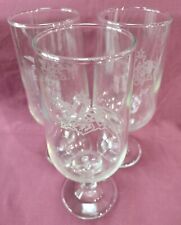 1980s Vintage ANHEUSER BUSCH WHITE EAGLE STEMMED GLASS Set of 3, 7