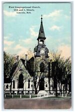 Lincoln Nebraska NE Postcard First Congregational Church 13th & L. Street c1920 picture