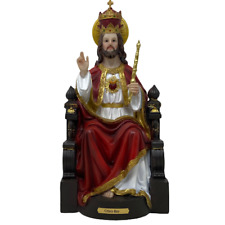 Cristo Rey en el Trono Estatua de Resina 12 Inch Finamente Detallado Y1139 Nuevo picture