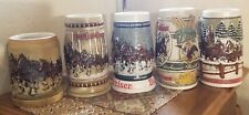 Budweiser Holiday Series Collectible Steins 1980 1981 1982 1983 1984 picture