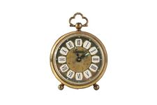 Antique NORSTEL German wind up clock brass and Alarm Clock Roman Numerals  picture