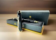 Cross Townsend Rollerball Black Lacquer W/Gold Accents “CAT” Logo Vintage W/Box picture