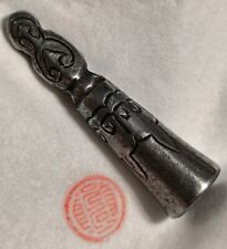 Real Rare Nice Tibet 1600s Old Antique Buddhist Carved Iron Seal Stamper Amulet picture