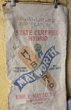 Vintage Mayworth State Certified Seed Corn Sack Bag Earl May Seed Shenandoah IA picture