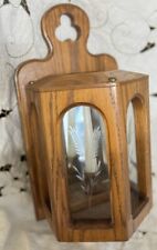 Vintage Lamb & Lanterns Candle Holder/Lantern - Wood & Glass picture