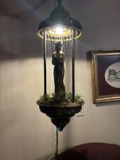 Antique Oil Lamp, vintage 70s hanging mineral oil rain lamp With Goddesses picture