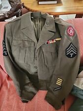  WW2 Ike Jacket 38R Named With Ribbons And Patches. Stanley Stirrat picture