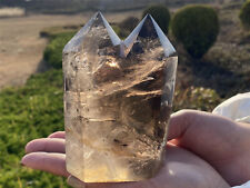 1.78LB top natural smoky quartz obelisk crystal wand healing MXA5244 picture