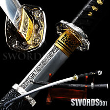 40''Silver Dragon 98 Type Military Saber T10 Steel Japanese Samurai Katana Sword picture