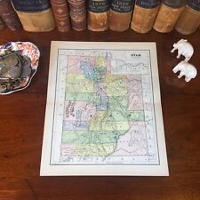 Original 1885 Antique Map UTAH West Valley Salt Lake City Jordan Orem Provo Lehi picture