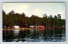 Fish Creek NY-New York, Fish Creek Public Campsite, Souvenir Vintage Postcard picture