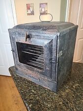 BLUE BIRD Wood Stove Top Oven ANTIQUE EARLY 1900s Bread Pie Food Warmer Metal picture