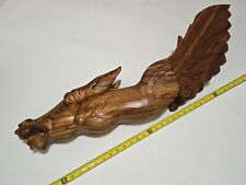 Vintage Folk Art Hand Carved Wooden Flying Horse, Pegasus With Wings OOAK Rare picture