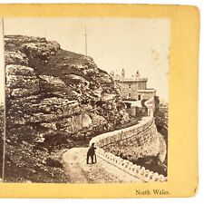 Great Orme's Head Lighthouse Stereoview c1880 Llandudno North Wales Road B1820 picture