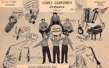 The Happy Hayseeds Curly Clifford's Orchestra WIBA Radio Station Vtg Postcard A7 picture